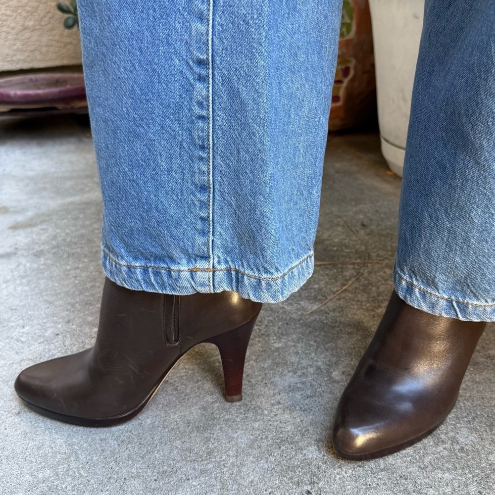 Cole Haan Dark Brown All Leather Heeled Boots
